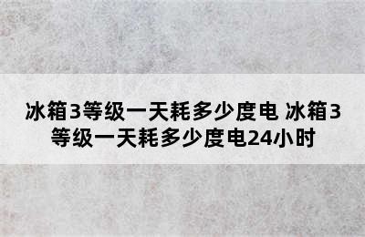 冰箱3等级一天耗多少度电 冰箱3等级一天耗多少度电24小时